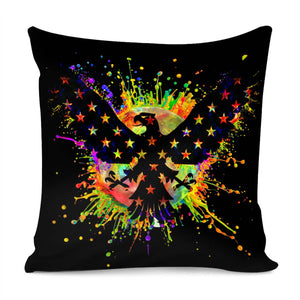 Eagle Paint Splatter Pillow Cover