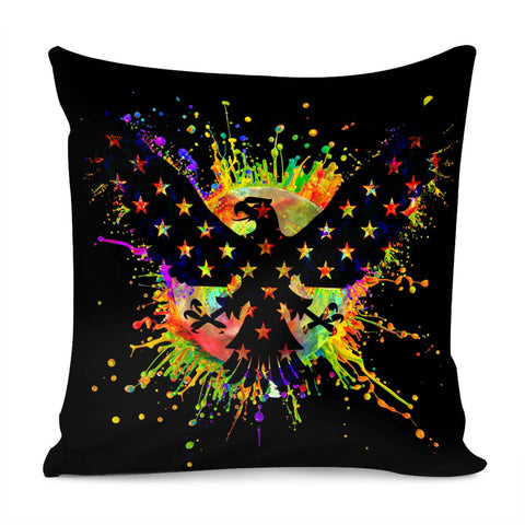 Image of Eagle Paint Splatter Pillow Cover