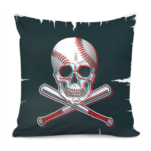 Skull Softball Pillow Cover