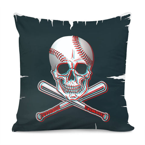 Image of Skull Softball Pillow Cover