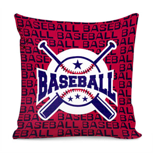 Red And Blue Baseball Pillow Cover