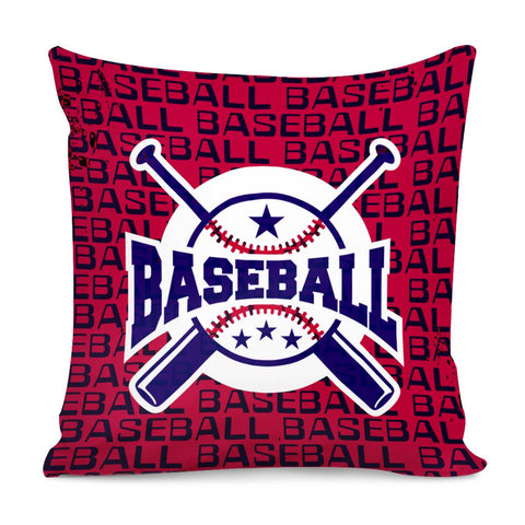 Image of Red And Blue Baseball Pillow Cover