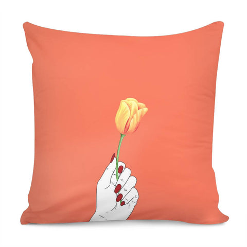 Image of A Yellow Tulip Pillow Cover