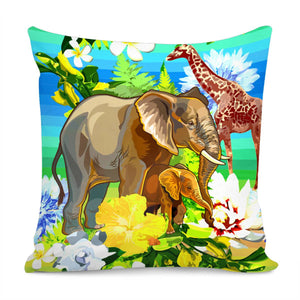Elephant & Giraffe Pillow Cover