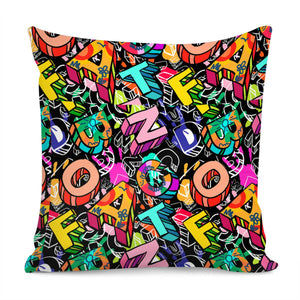 Graffiti Font Pillow Cover