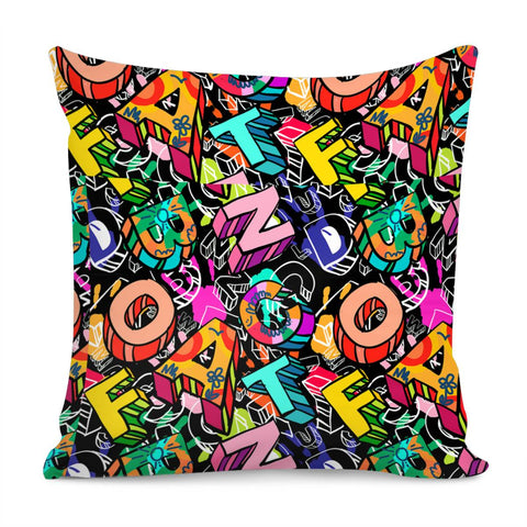 Image of Graffiti Font Pillow Cover