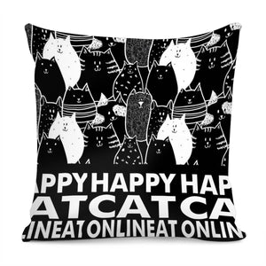 Happy Cat Pillow Cover