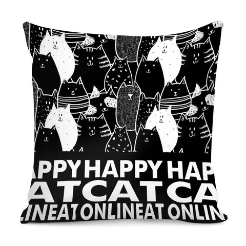 Image of Happy Cat Pillow Cover