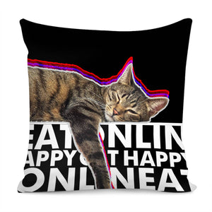 Happy Cat Pillow Cover