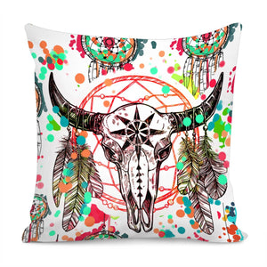 The Goat Head Skull Pillow Cover