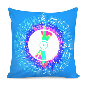 Musical Notation And Cd Design Combination Pillow Cover