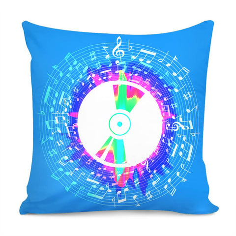 Image of Musical Notation And Cd Design Combination Pillow Cover