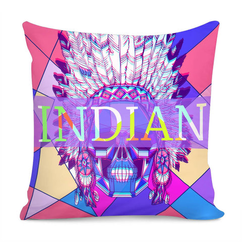 Image of Indian Lady Skull Pillow Cover