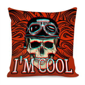 Glasses Skull Pillow Cover