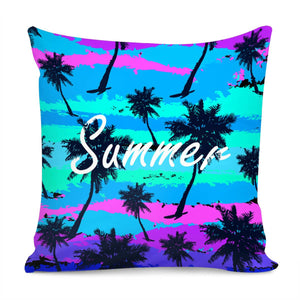 Summer Coconut Palm Pillow Cover