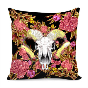 Flower And Goat Pillow Cover