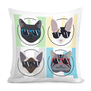 Sunglasses Cat Pillow Cover