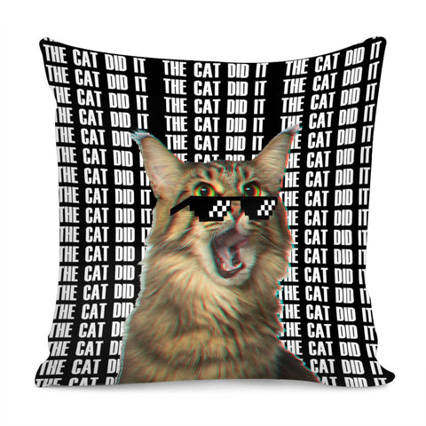 Image of Sunglasses Cat Pillow Cover