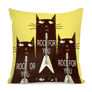 Rock Cat Pillow Cover