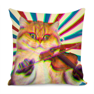 Rock Cat Pillow Cover