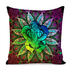 Religious Elephant Pillow Cover