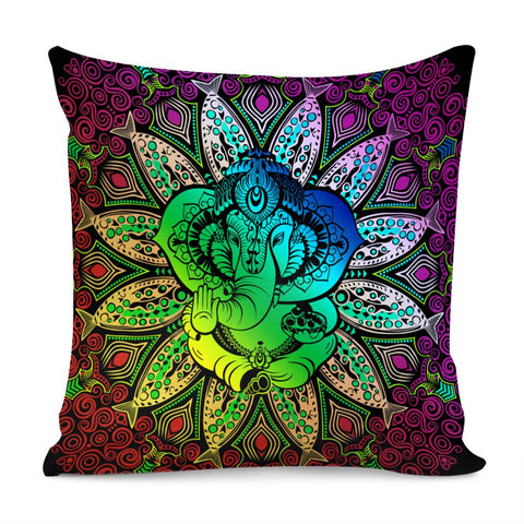 Image of Religious Elephant Pillow Cover