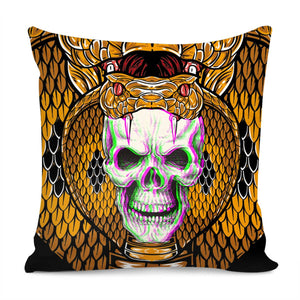 Skull And Snake Pillow Cover