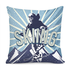 Skiing Pillow Cover