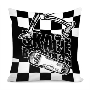 Skeleton&Skateboard Pillow Cover