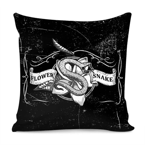 Image of Snake And Flowers Pillow Cover