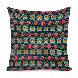 Tiger And Rose Pillow Cover