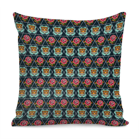 Image of Tiger And Rose Pillow Cover