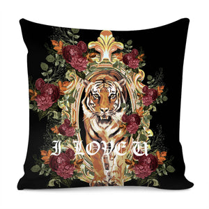 Tiger And Rose Pillow Cover