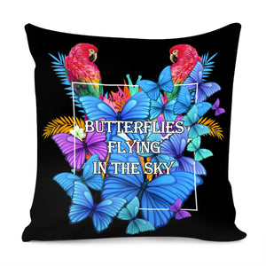 Butterfly And Parrot Pillow Cover
