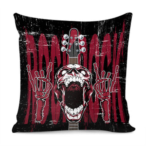 Skulls And Music Pillow Cover