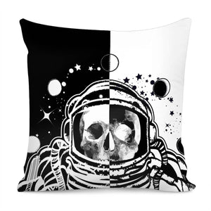 Astronaut & Skull Pillow Cover