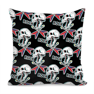 Skull And Music Pillow Cover