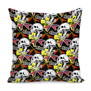 Skull And Music Pillow Cover