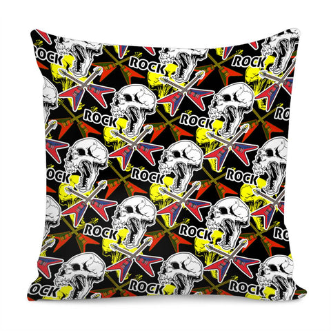 Image of Skull And Music Pillow Cover