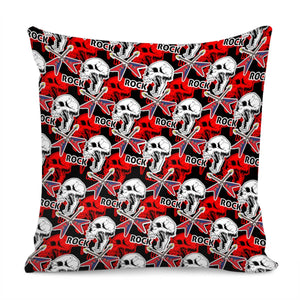 Skull And Music Pillow Cover