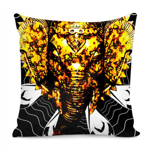 Lotus Gold Elephant Pillow Cover