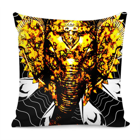 Image of Lotus Gold Elephant Pillow Cover