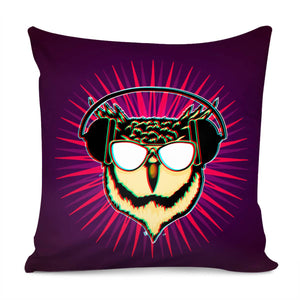 Owl And Music Pillow Cover