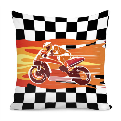 Image of Racing Motorcycle Pillow Cover