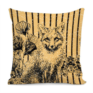 Fox & Flower Pillow Cover