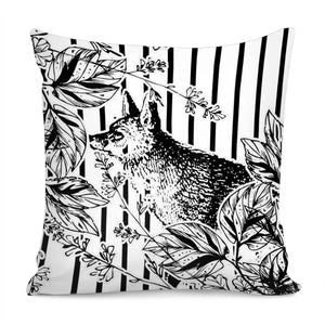 Fox & Flower Pillow Cover