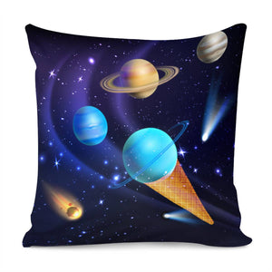 Universe And Ice Cream Pillow Cover