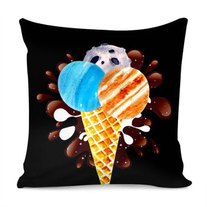 Planet And Ice Cream Pillow Cover