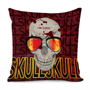 Glasses Skull Pillow Cover