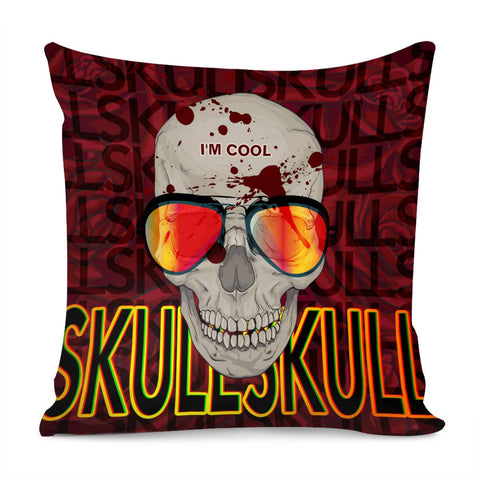 Image of Glasses Skull Pillow Cover